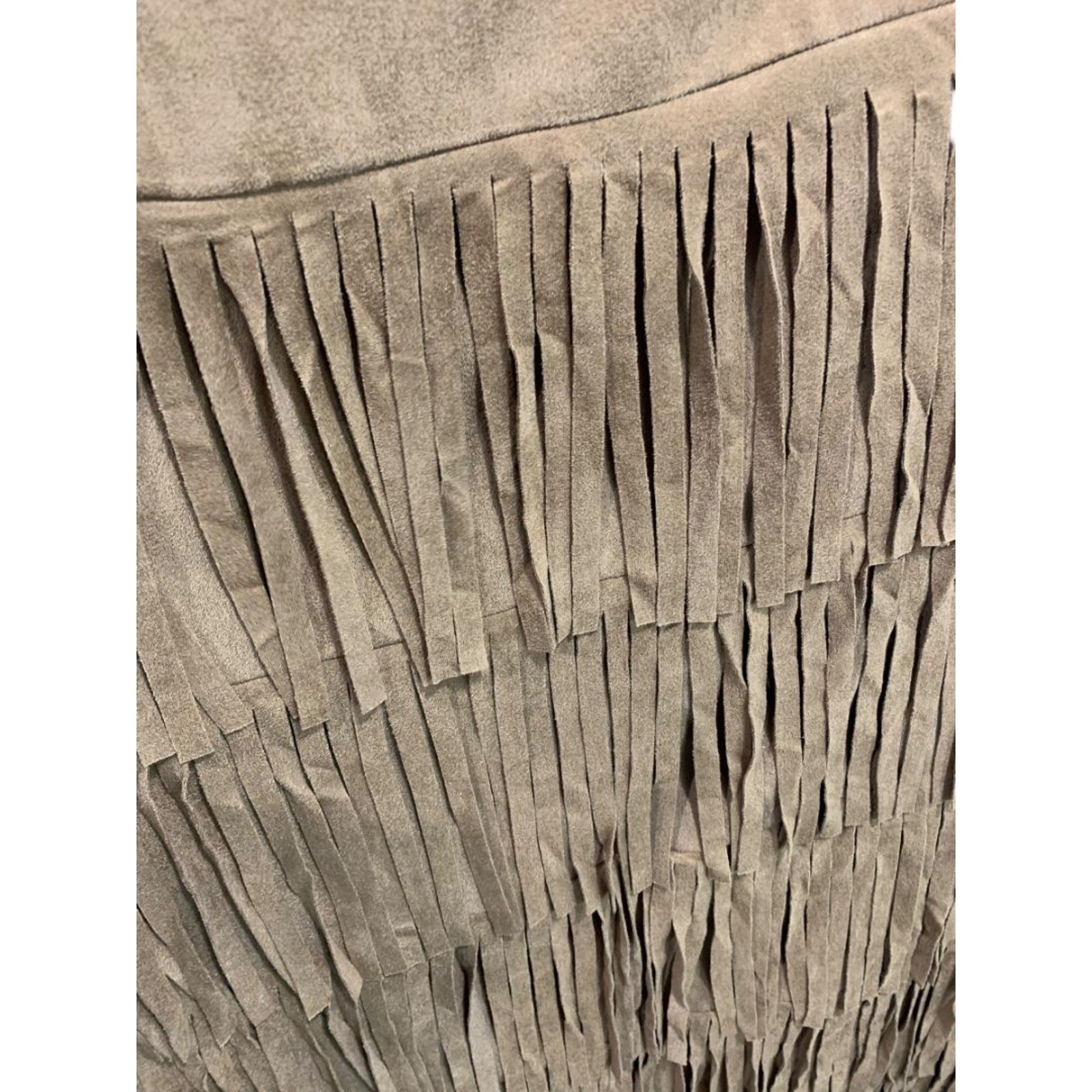 Size 3X Back in the Saddle Brown Fringed Midi Skirt Faux Suede Western