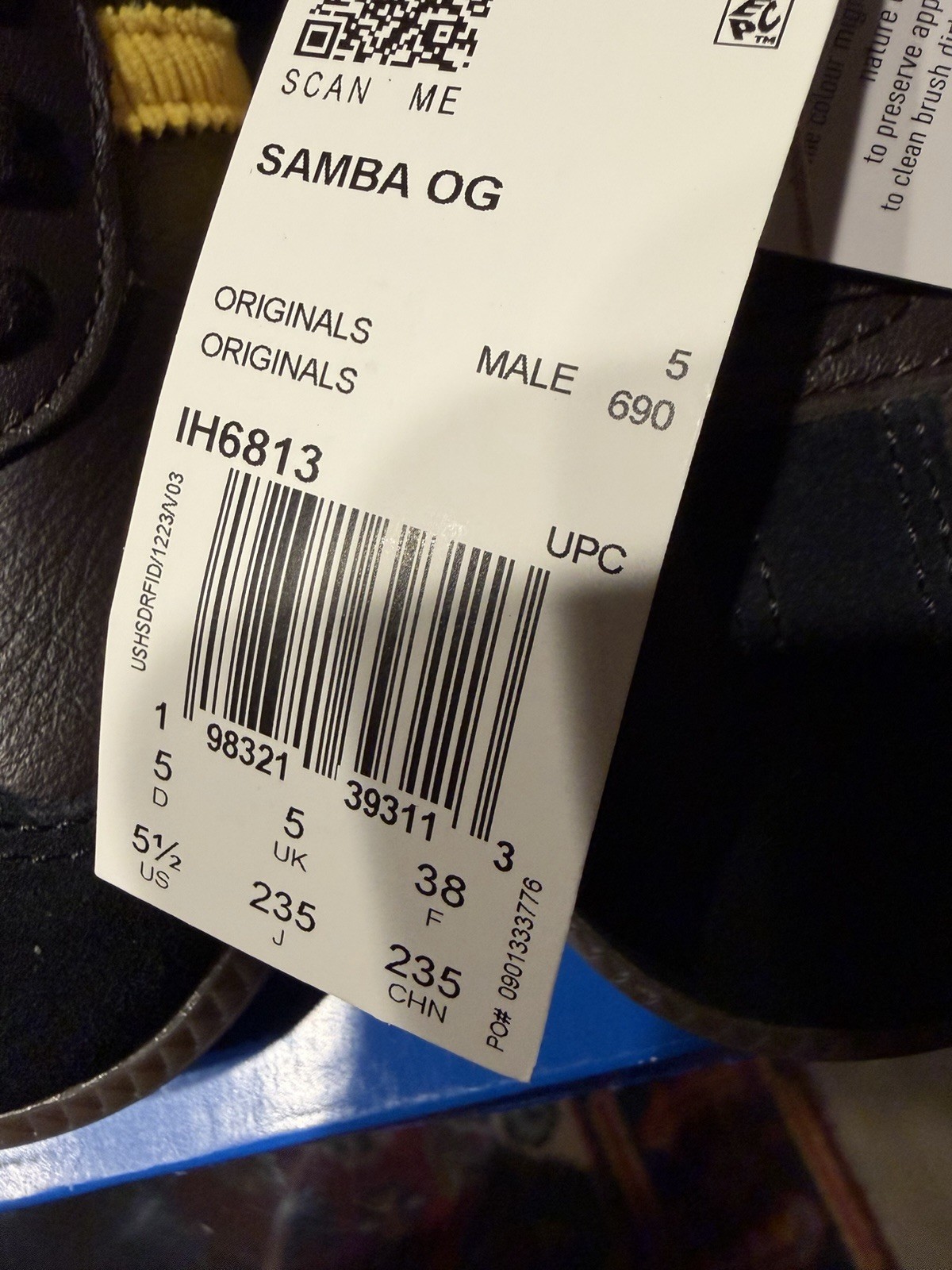 ADIDAS SAMBA OG AURORA COFFEE EQT YELLOW GUM SIZE 5.5 IH6813