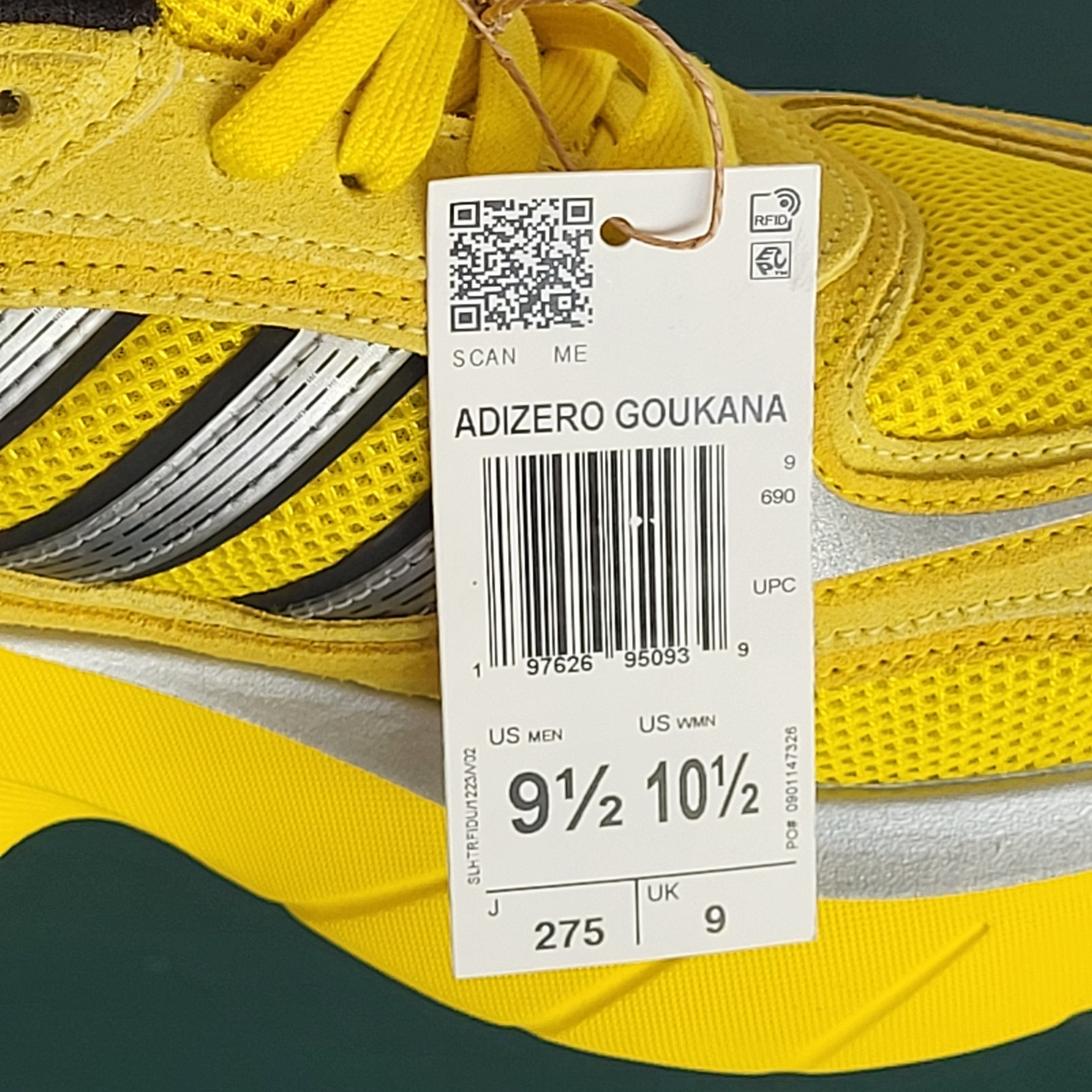 Adidas AdiZero Goukana (Yellow/Light Yellow) Men’s Sz 9.5 Running Shoes JP7177