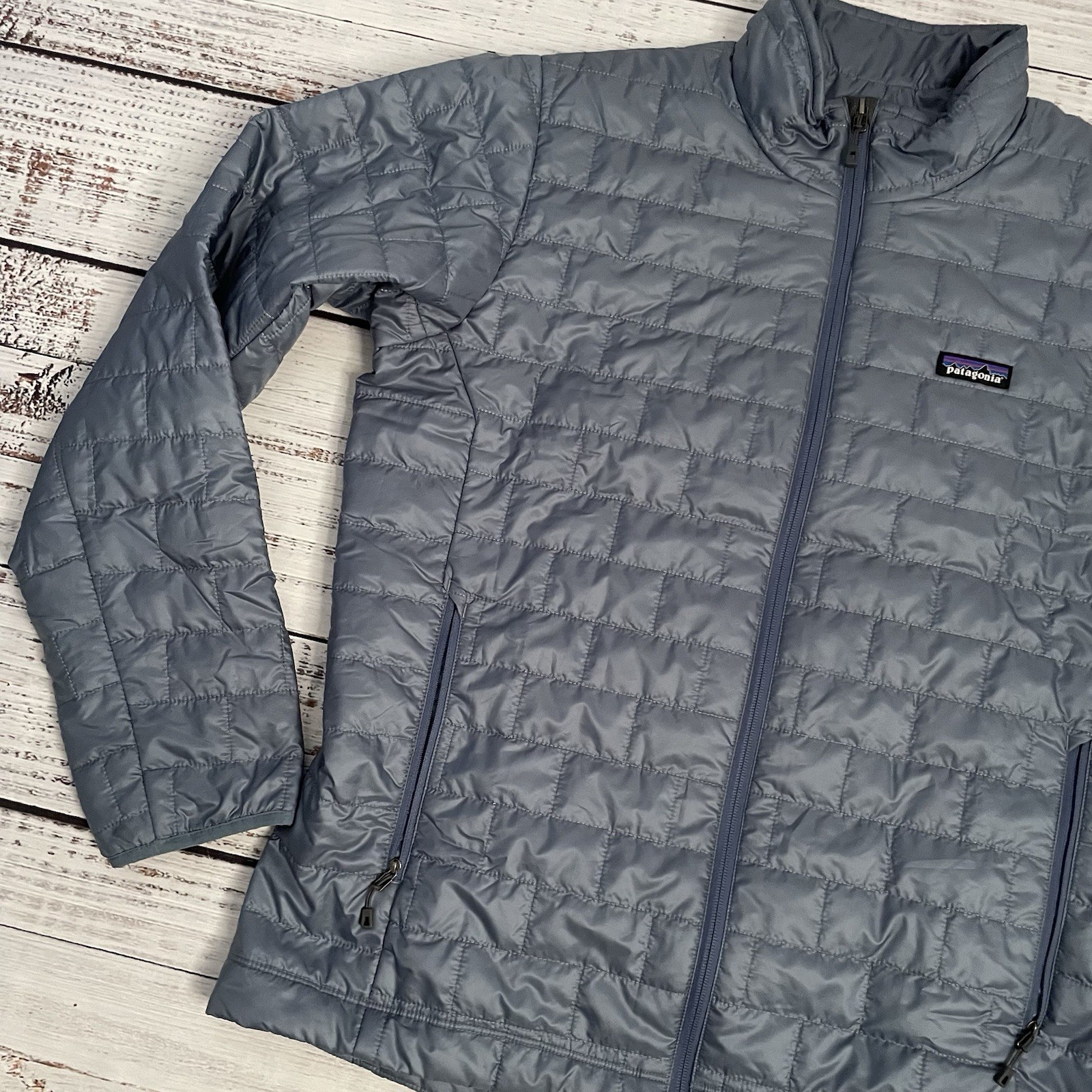 Patagonia Nano Puff Utility Blue Full Zip Lightweight Men’s Puffer Jacket Large
