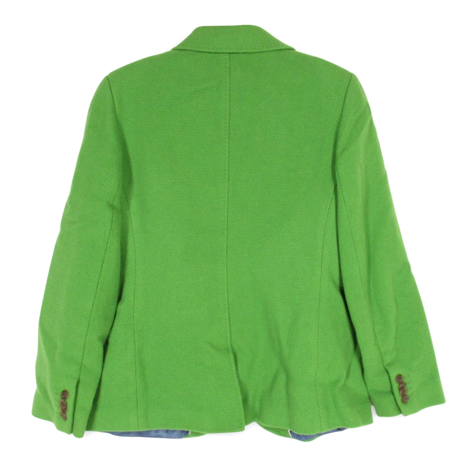 LANDS’ END Lined WOOL BLEND Apple Green 2-BUTTONS Pockets BLAZER/JACKET Sz 10