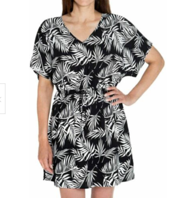 NWT Mario Serrani Ladies’ Floral Swim Beach Cover-Up Black/White | Size: Varies