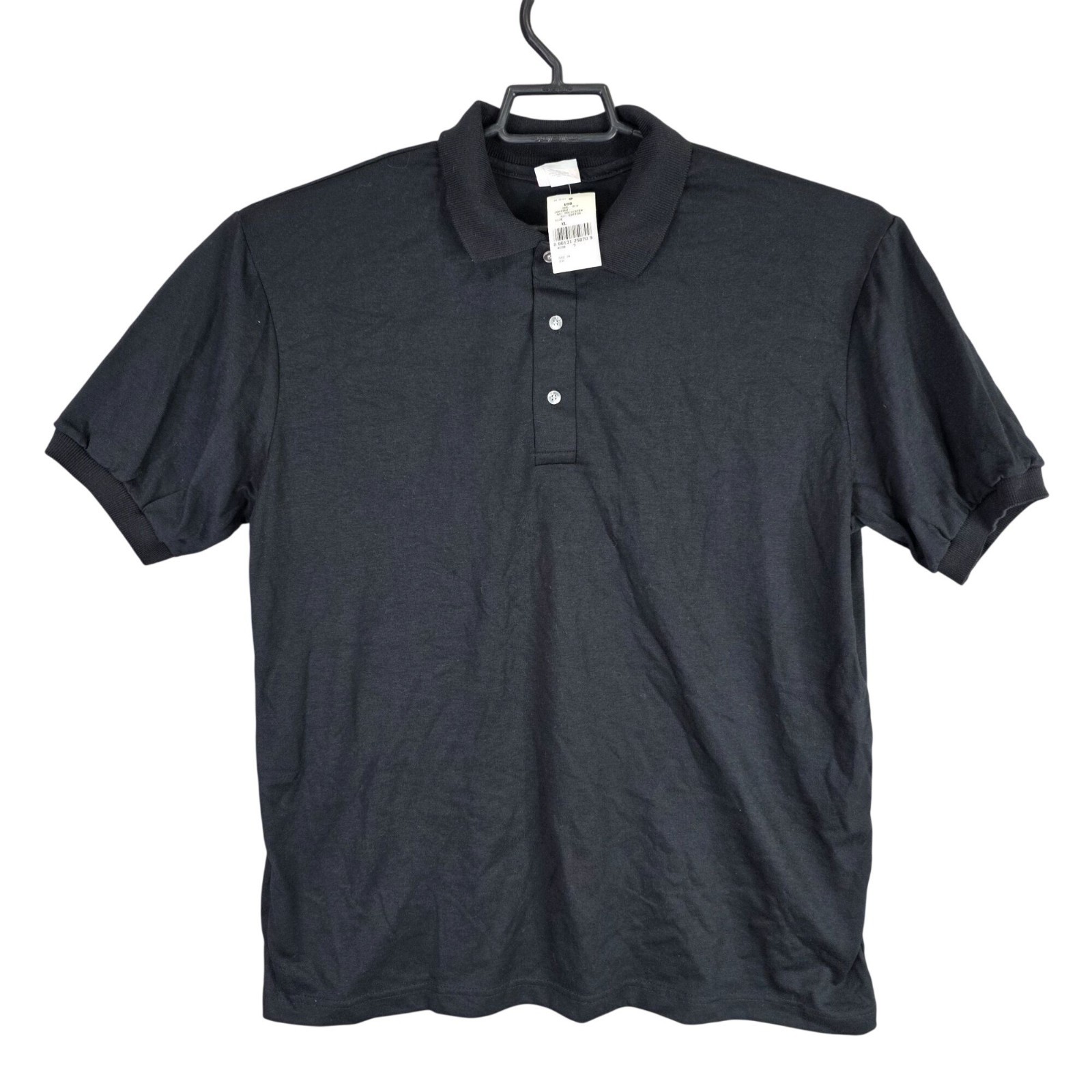 Mens Hartwell Black Polo Shirt Short Sleeve Cotton Polyester Blend Size XL