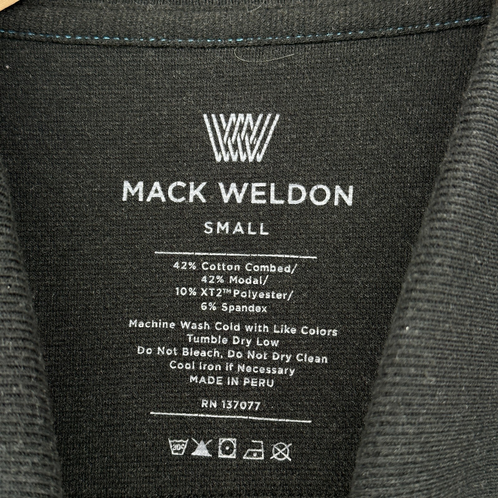 MACK WELDON Shirt S Golf Polo For Daily Wear Pique Cotton Blend Tennis Black