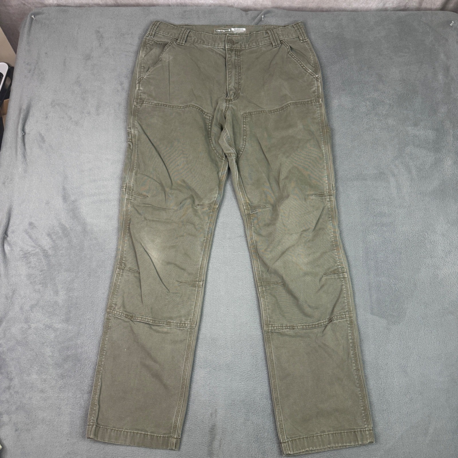 Carhartt Mens Relaxed Fit Double Knee Work Pants Olive Green 34×34 102802