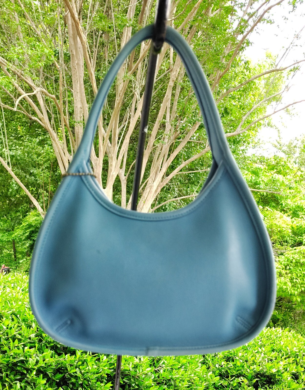 Coach RARE MINI 9027 Sky Blue Leather Ergo Shoulder Bag