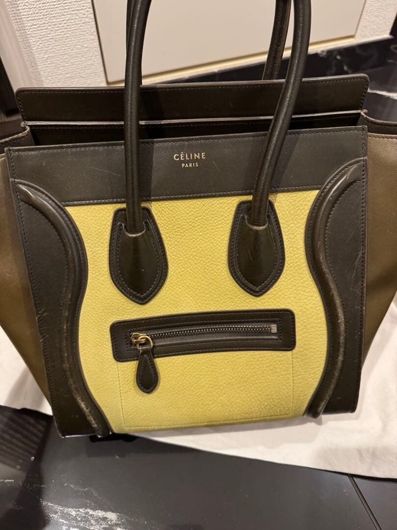 CELINE Handbag Leather Micro Shopper Authentic From Japan
