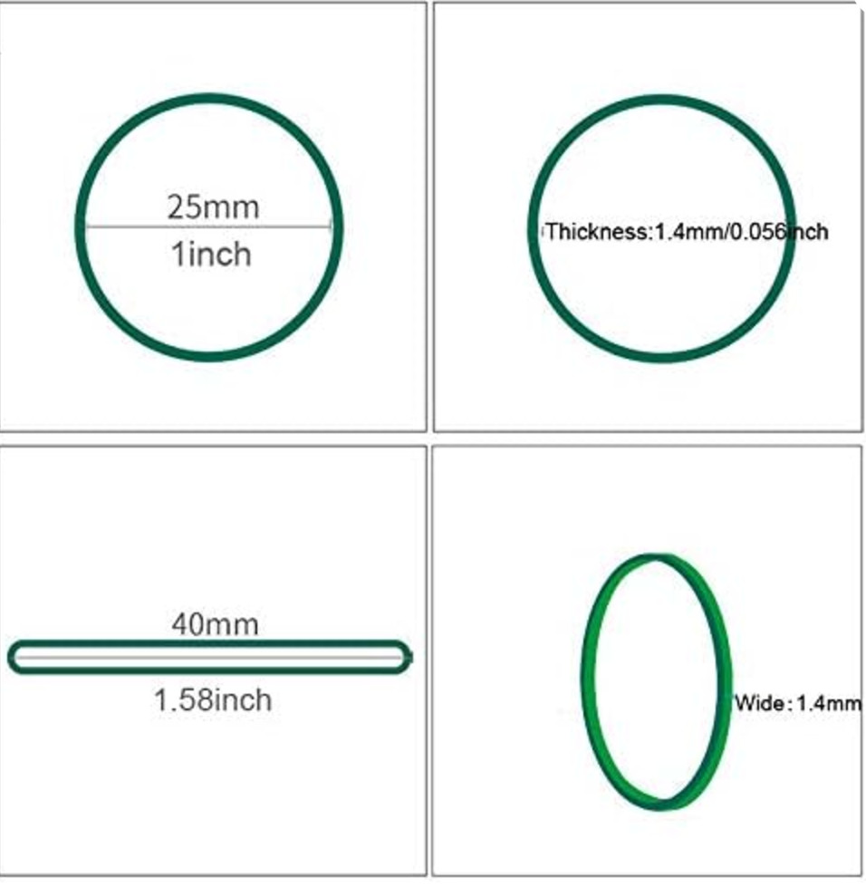 AMUU Rubber Bands 500pcs Green 1inch Small Rubber Bands for Hair 2.5cm Rubber