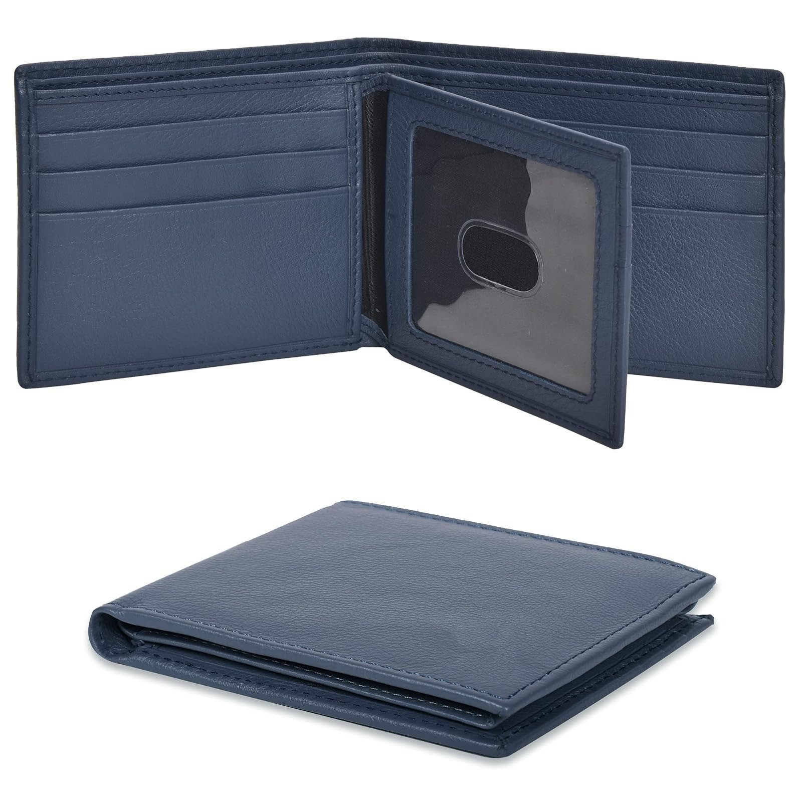 Leather RFID Bifold Wallet for Men – Minimalist Front Pocket Gift