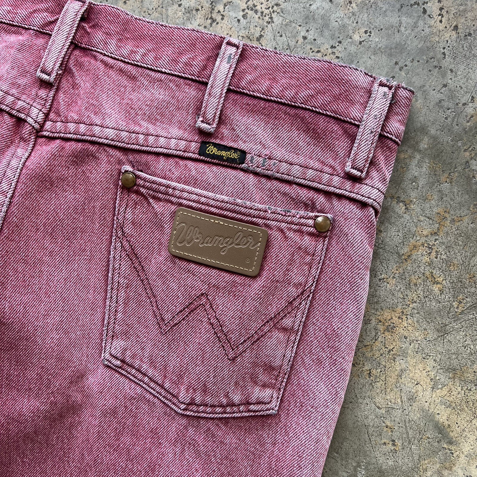 Vintage Wrangler Stonewash Sun Faded Red Denim Jeans 36×30 936BLT Cowboy Cut