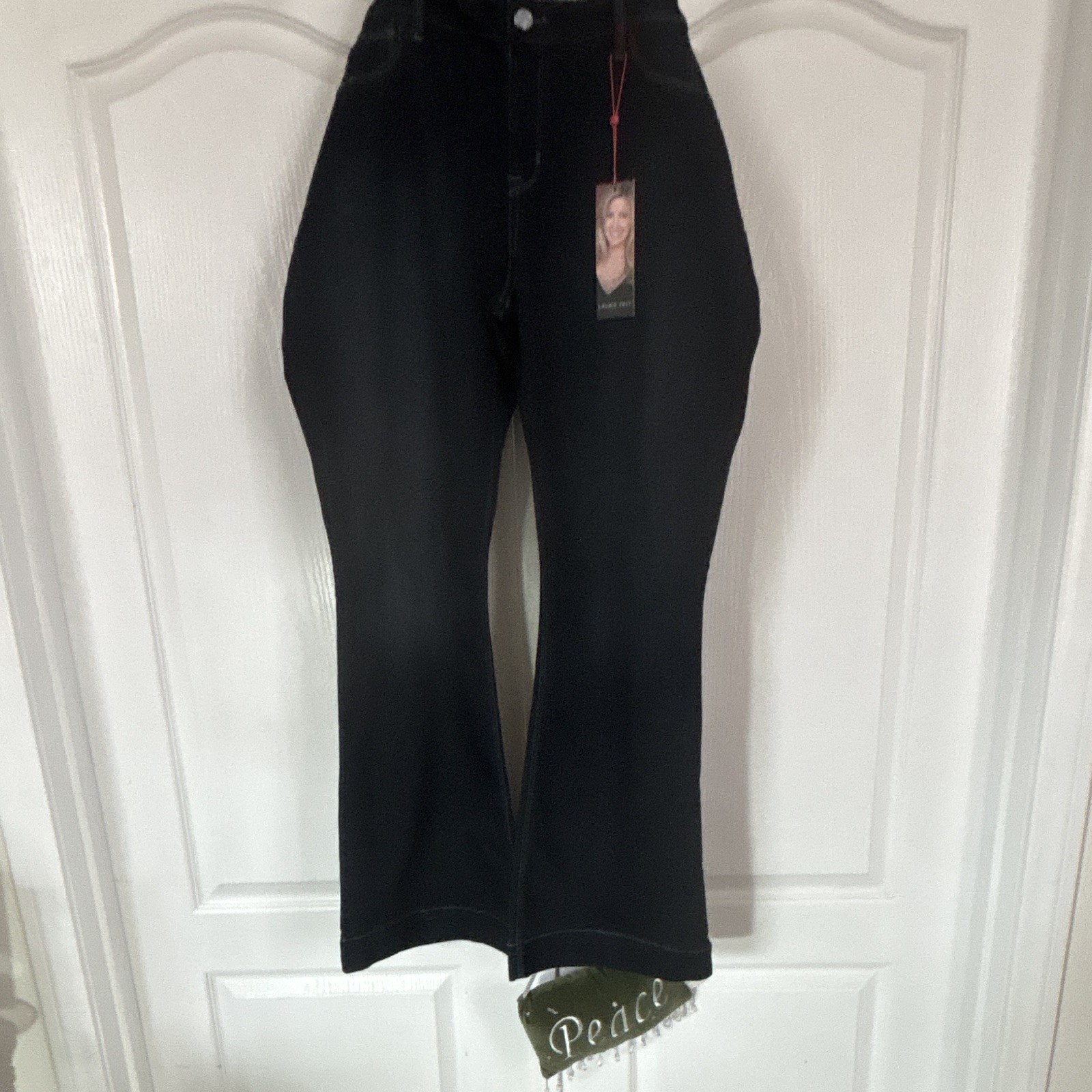 Laurie Felt Women’s Blue Wide-Leg Denim Jeans XL Button Closure Solid