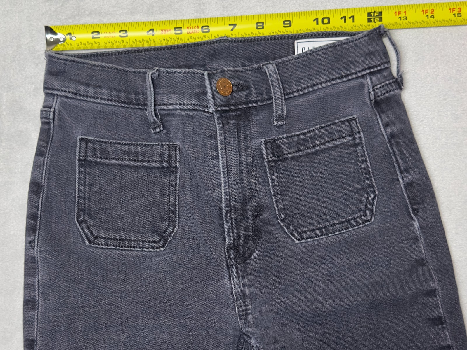 Gap Womens Black 70s Flare High Rise Patch Pocket Denim Jeans 24 00R