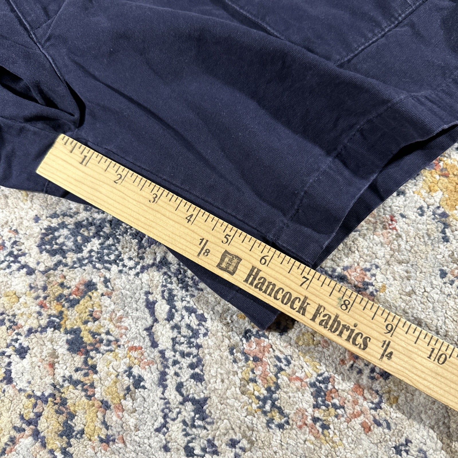 Savane Mens Cargo Shorts Navy Blue Cotton Canvas Elastic Waist Size 36 Camp