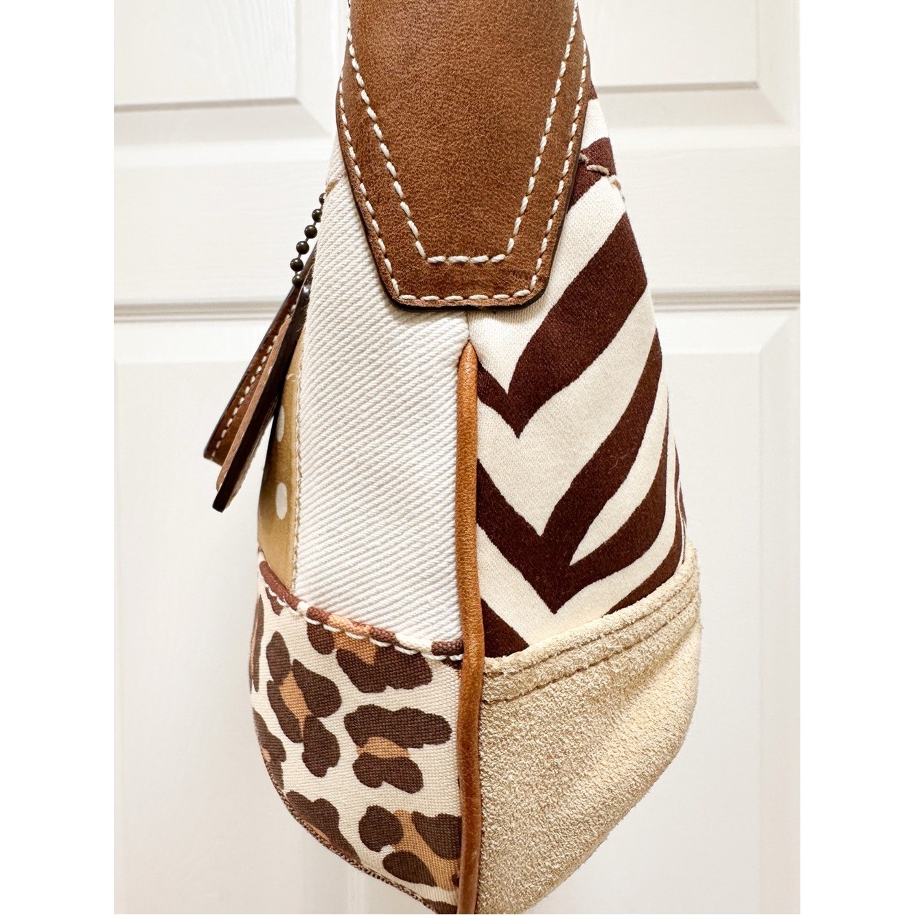 Coach Ergo Patchwork Hobo Shoulder Bag Zebra Cheetah Y2K