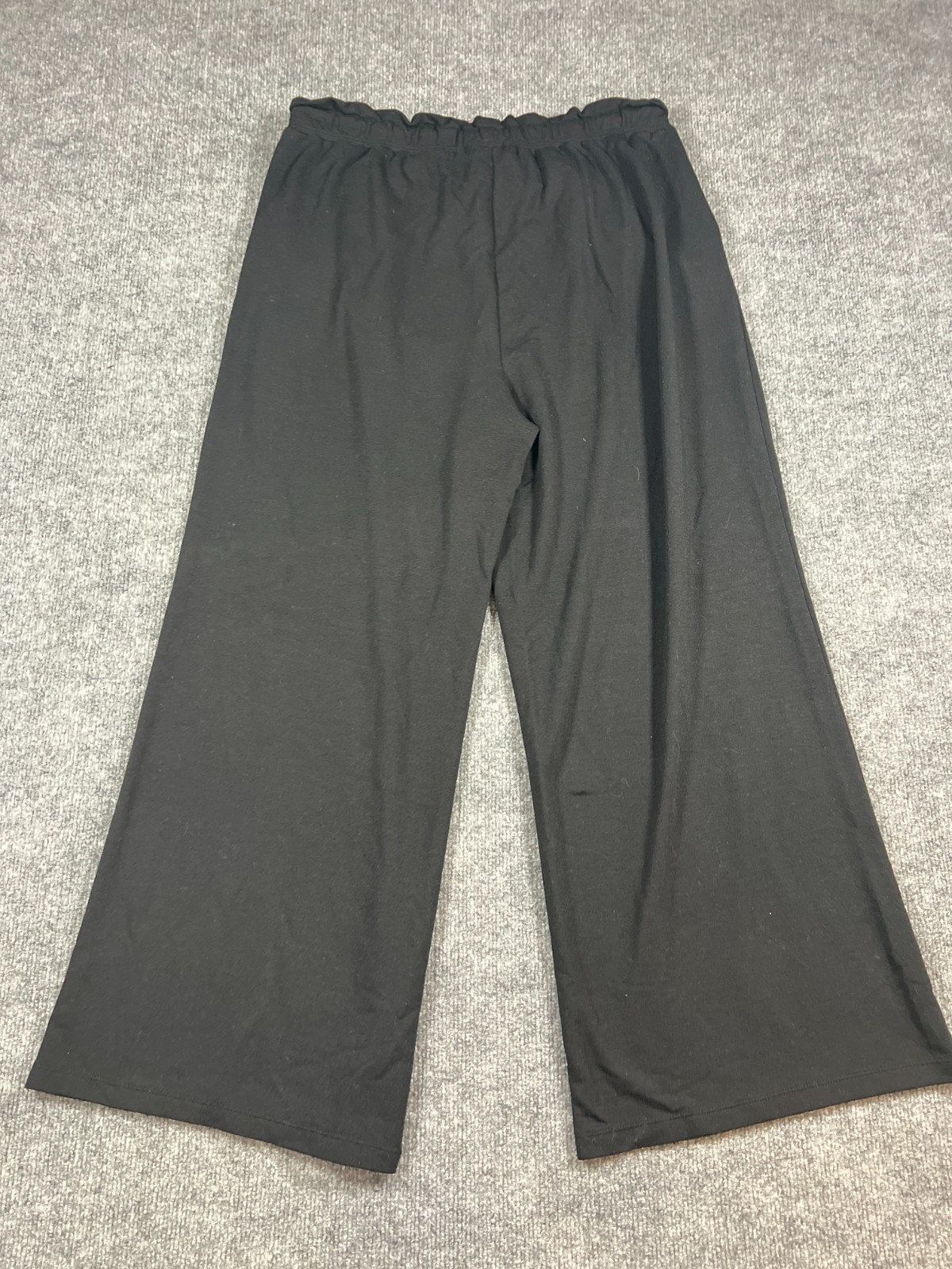 Zoe + Phoebe Wide Leg Pants Womens Large Black Stretch Paperbag Waist Casual