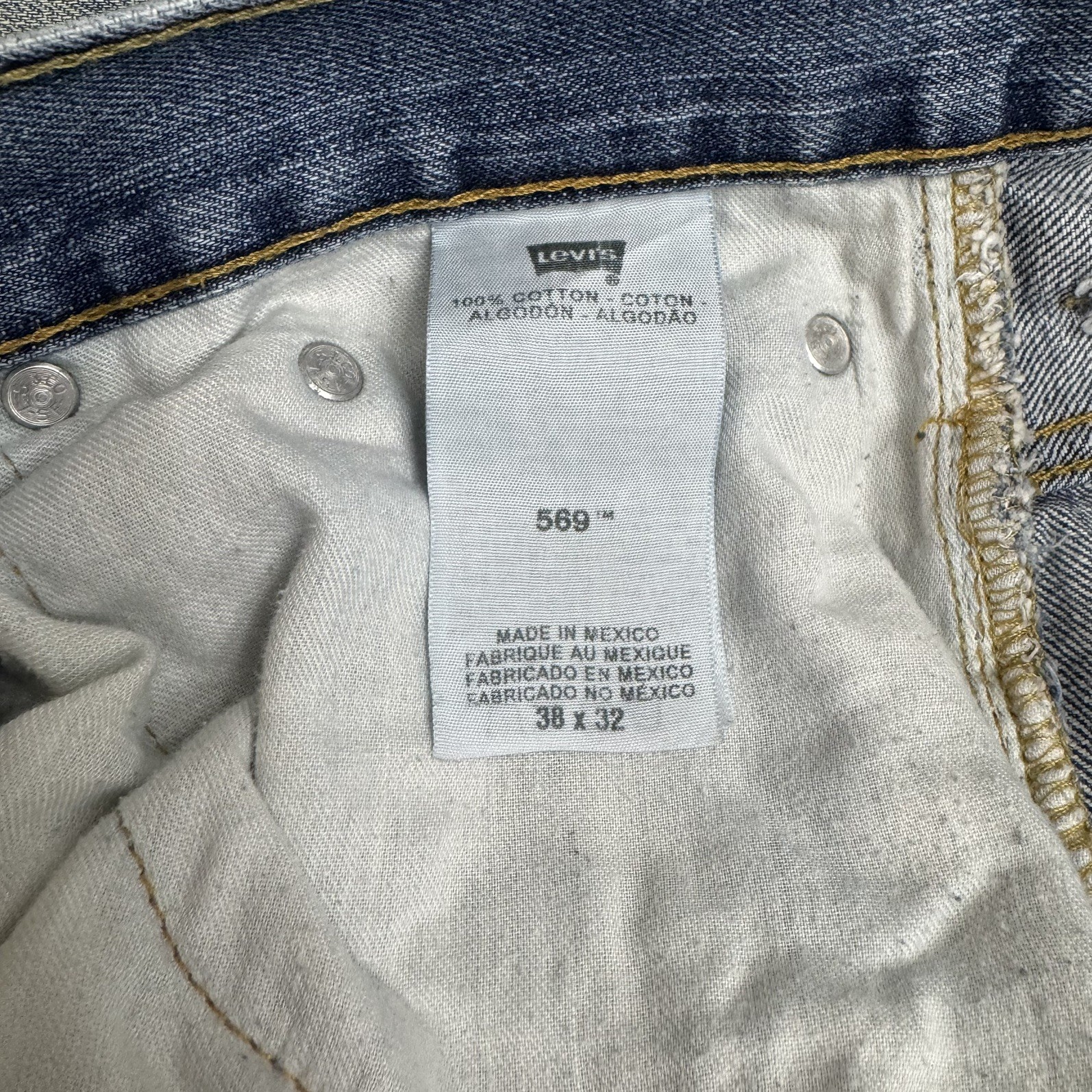 Lot of 3 Levi’s 569 Jeans Men’s 38×32 Loose Straight Denim Faded Distressed