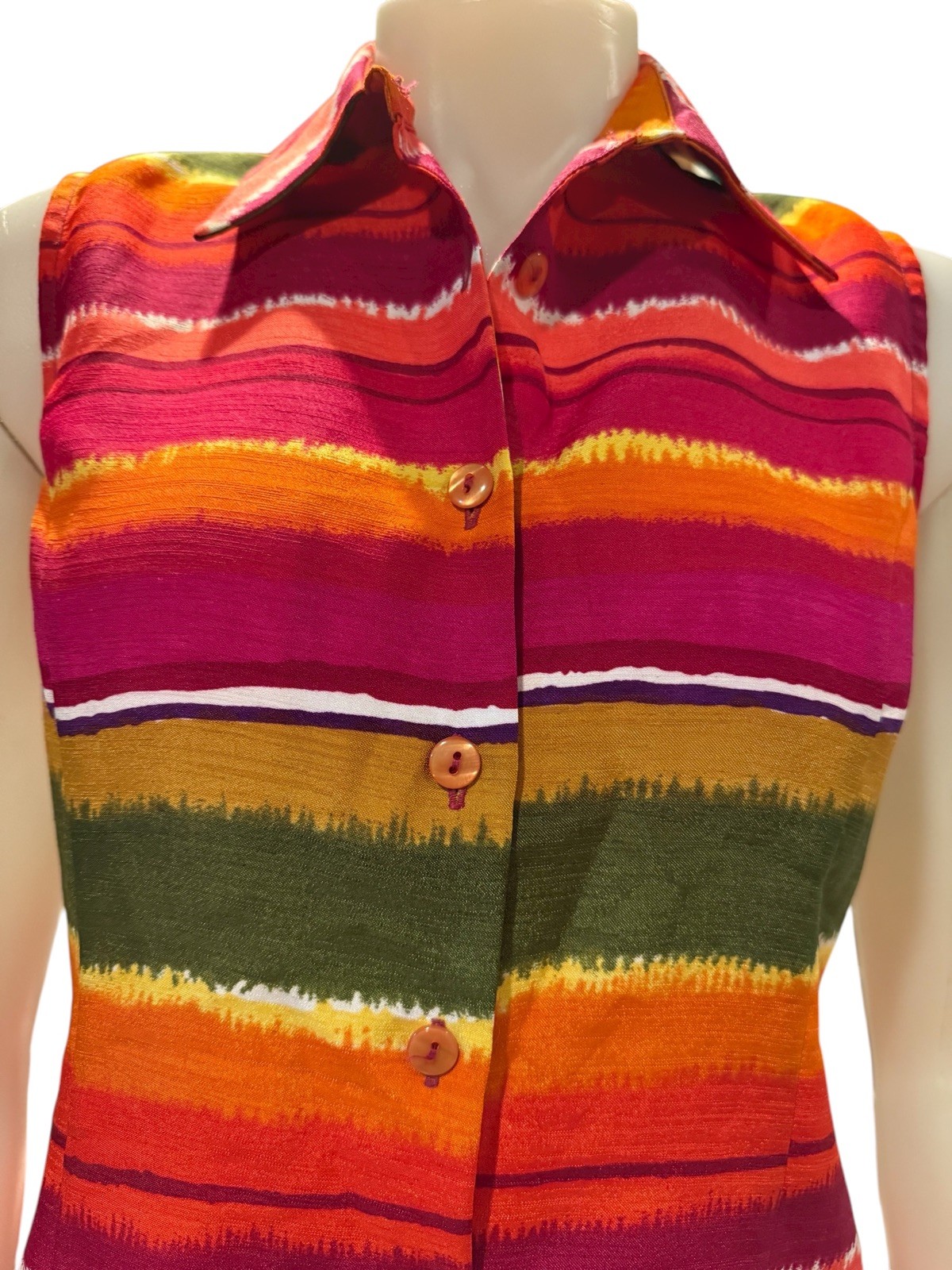 DRESS-U By Sharon Womens Multicolor Sleeveless Blouse Size 8 Pre-Owned Excellent