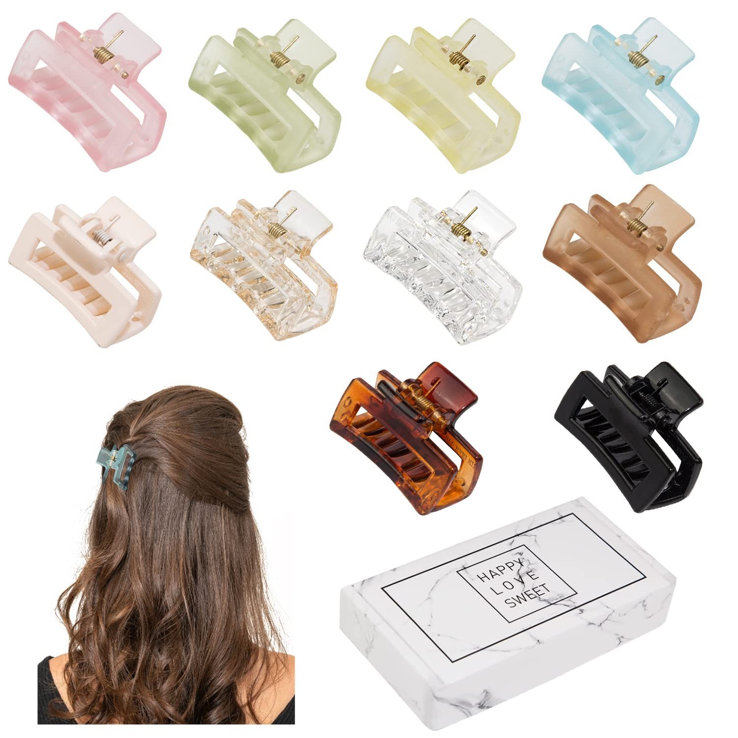 Small Tiny Claw Hair Clips for Women Girls for Thin/Medium Thick Hair, 1.5 Inch