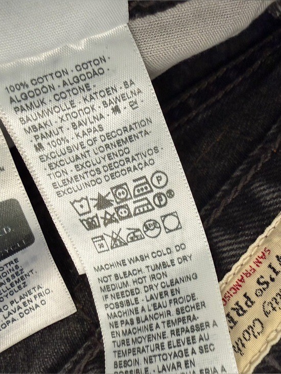 Levi’s Premium 501 Original Fit Women 29 Take A Hint Black Button Fly 27” Inseam