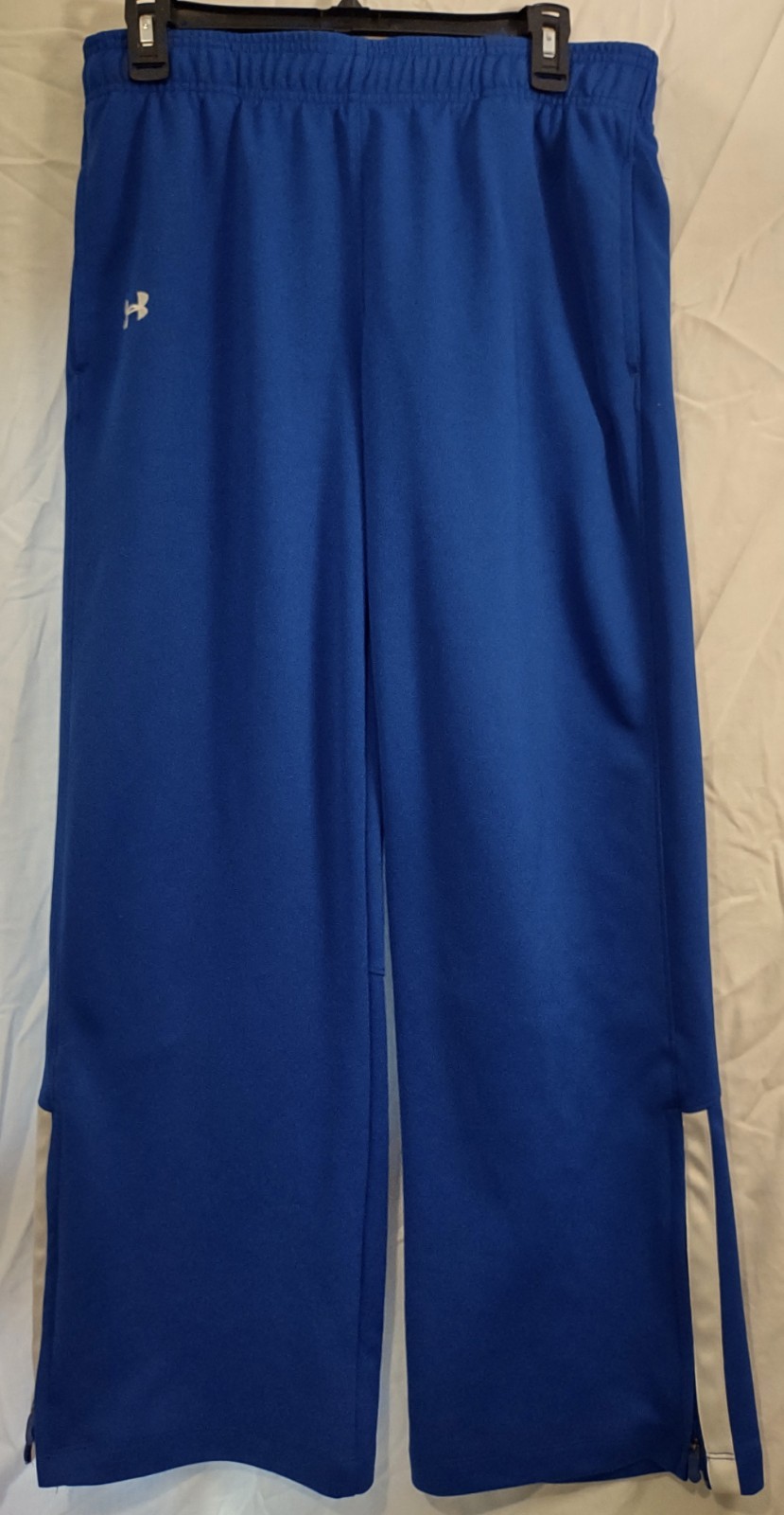 Under Armour All-Seasons Sweatpants–Open/Zip Leg–Royal Blue/White–Medium
