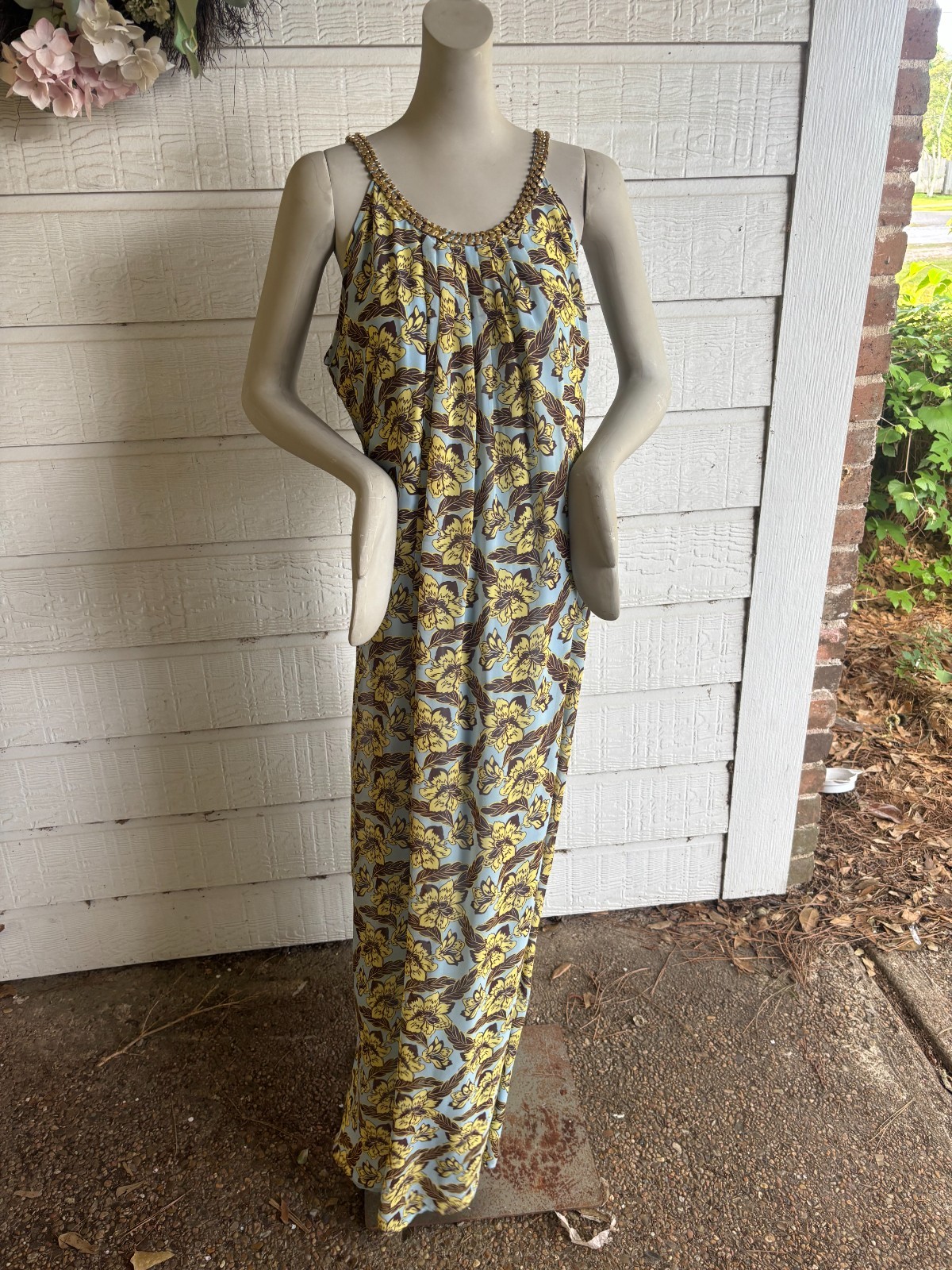 Floral Tropical Maxi Dress Large