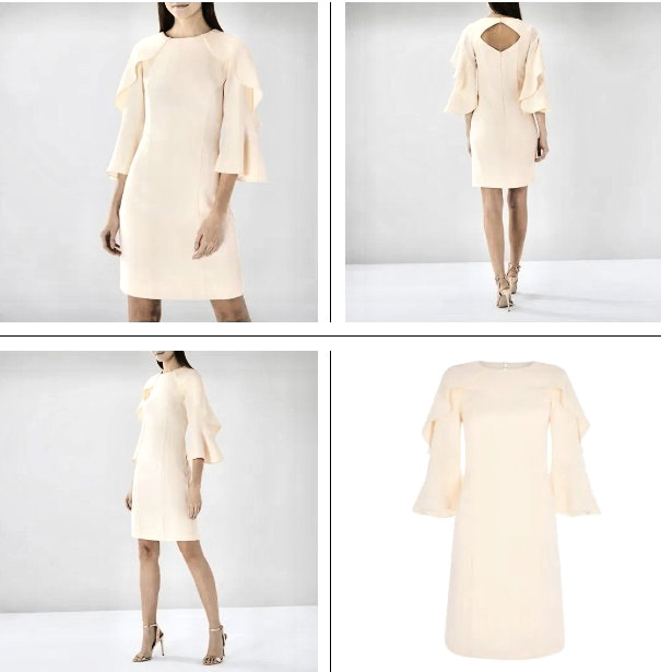 BNWT – COAST Tori Ruffle Tunic Shift Dress in Neutral /Beige, UK 14, Wedding