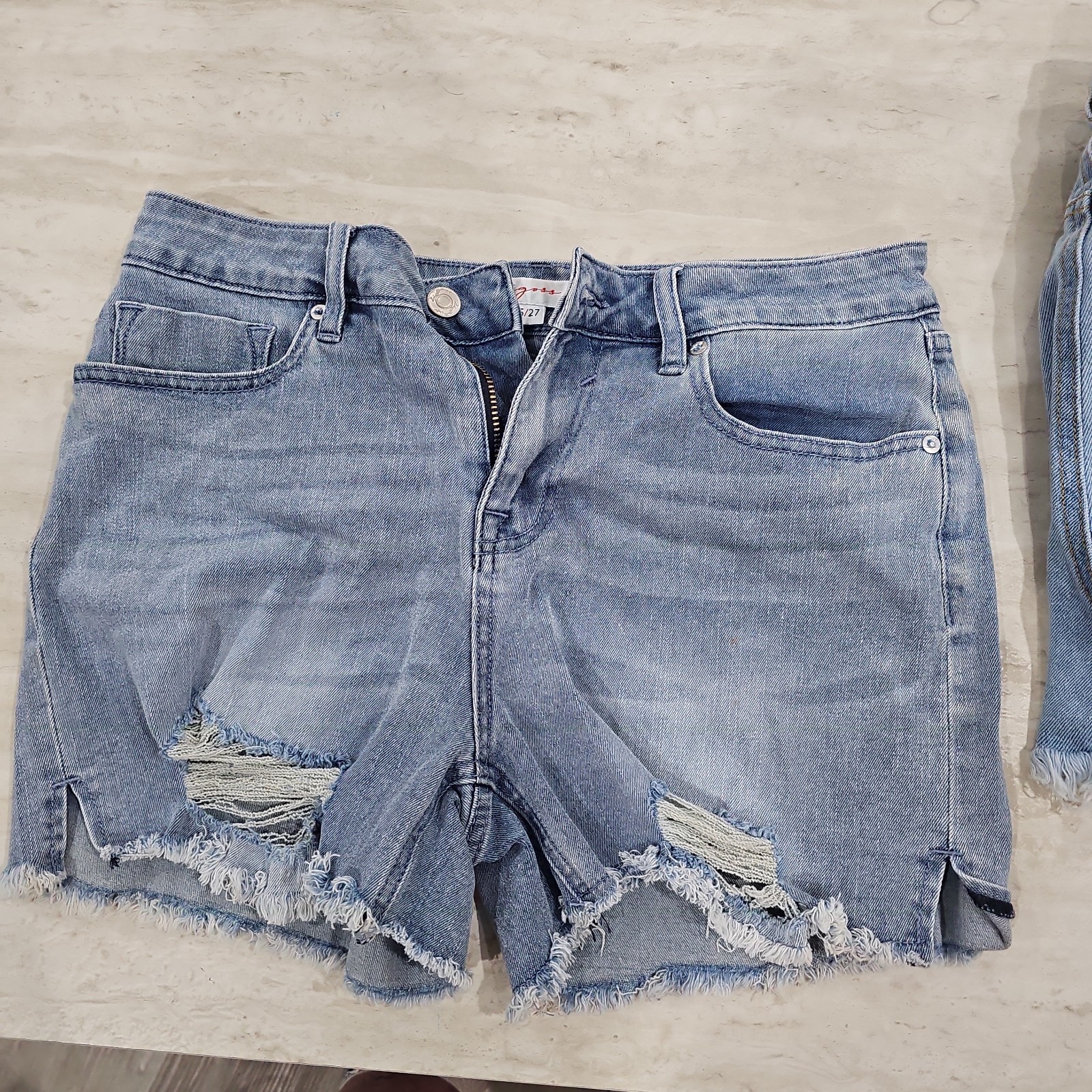 Lot/4 …3 Sz 5 And One Sz 7 Denim/Blue Jean Cut Off Distressed Shorts High Rise