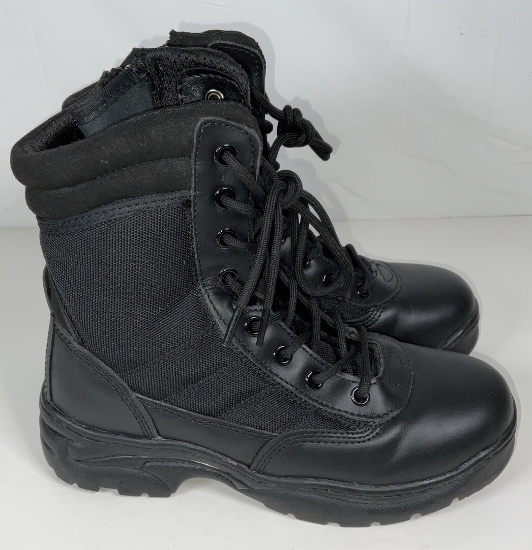 NIB Men’s Nortiv8 Trooper Tactical Work Boots w/ Toe Cap & Side Zip Black 6.5