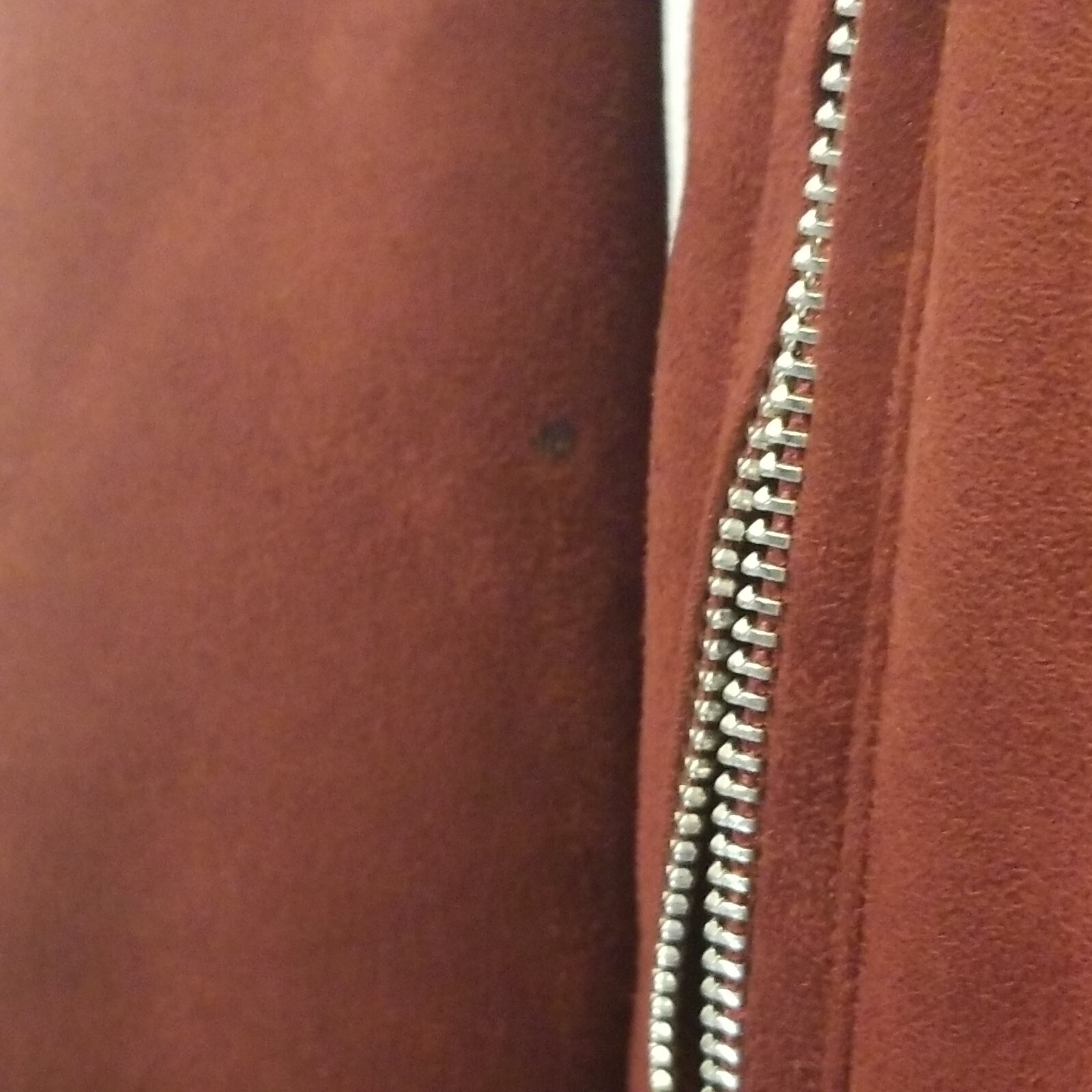 Womens Biker Faux Suede Maroon Red Moto Jacket Furry Lining PLEASE SEE DESCRIPTI