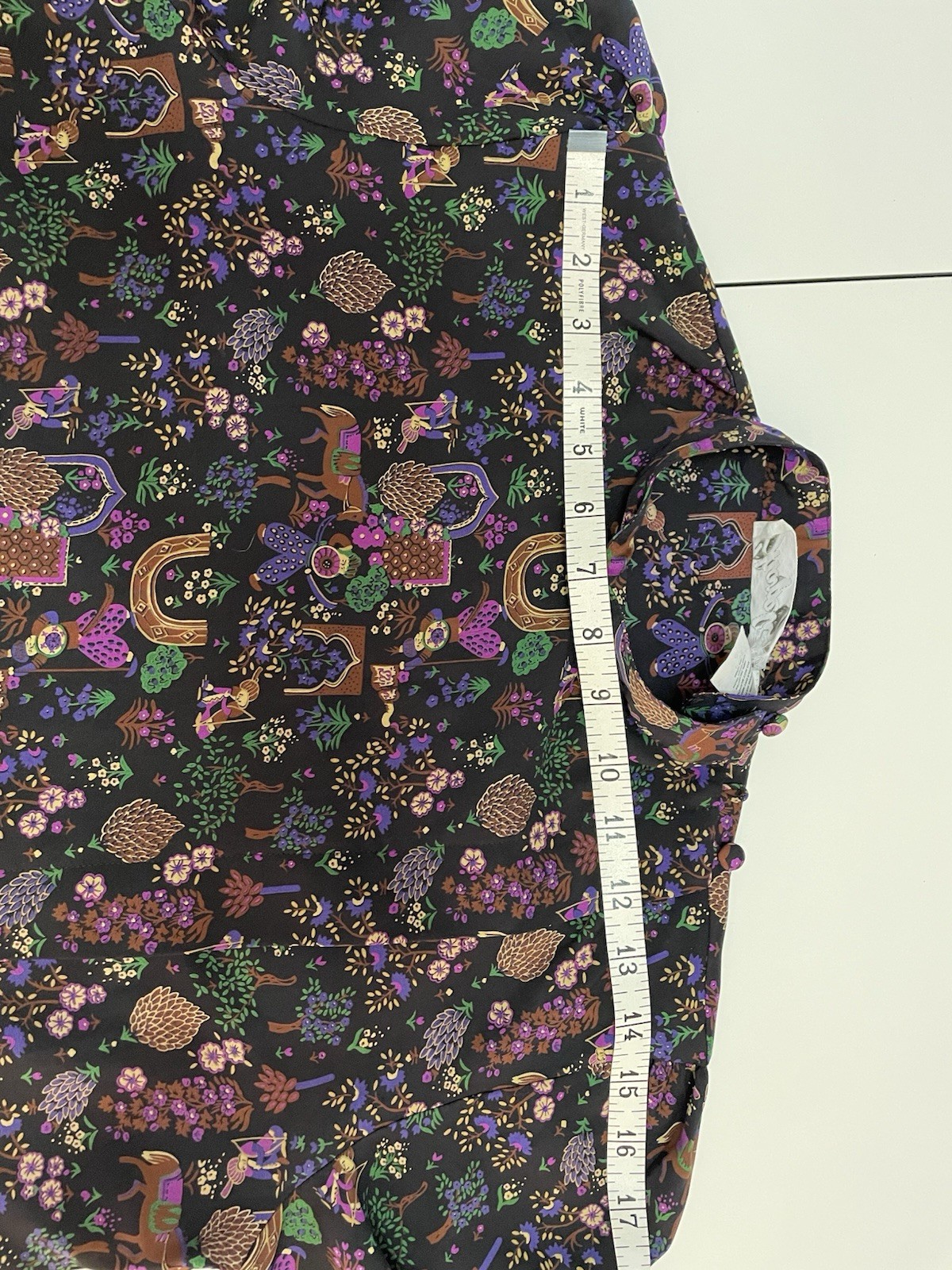 Amazing VTG 80s High Neck Sultan Raja Warrior Horse Print Button Up Shirt Top md