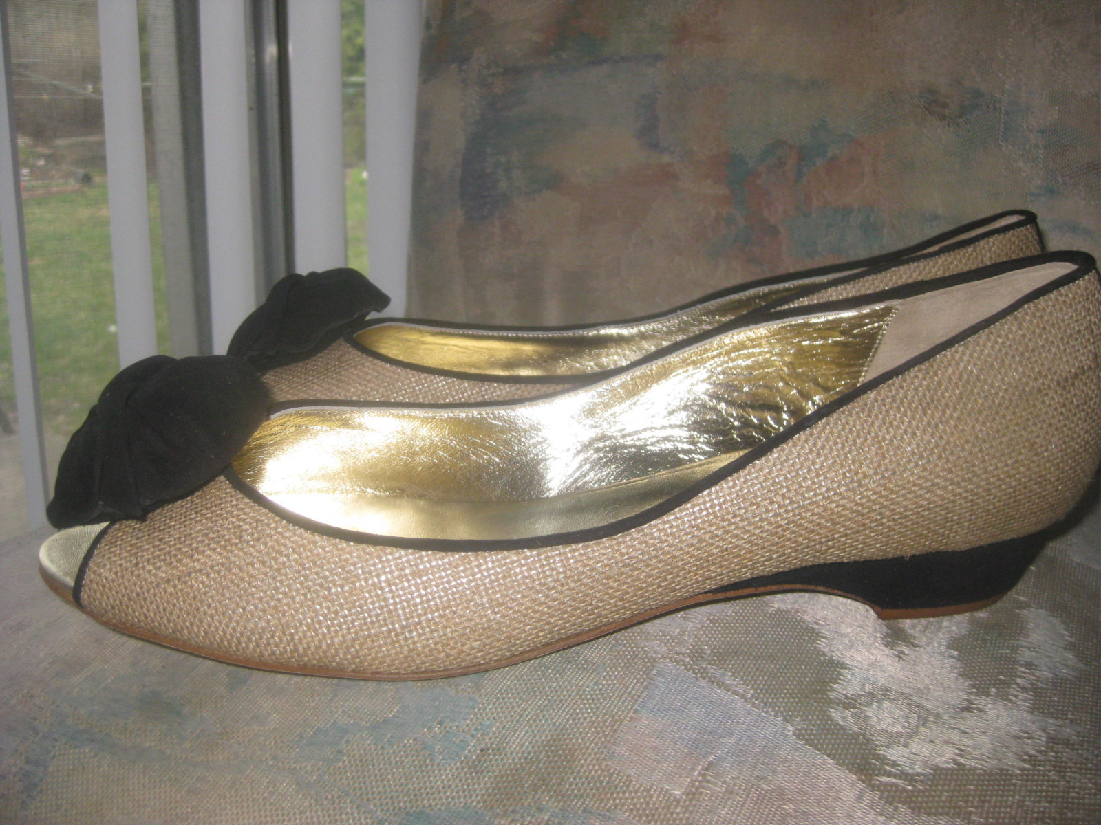 claudia ciuti shoes flats open toe new size 10.5 beige black