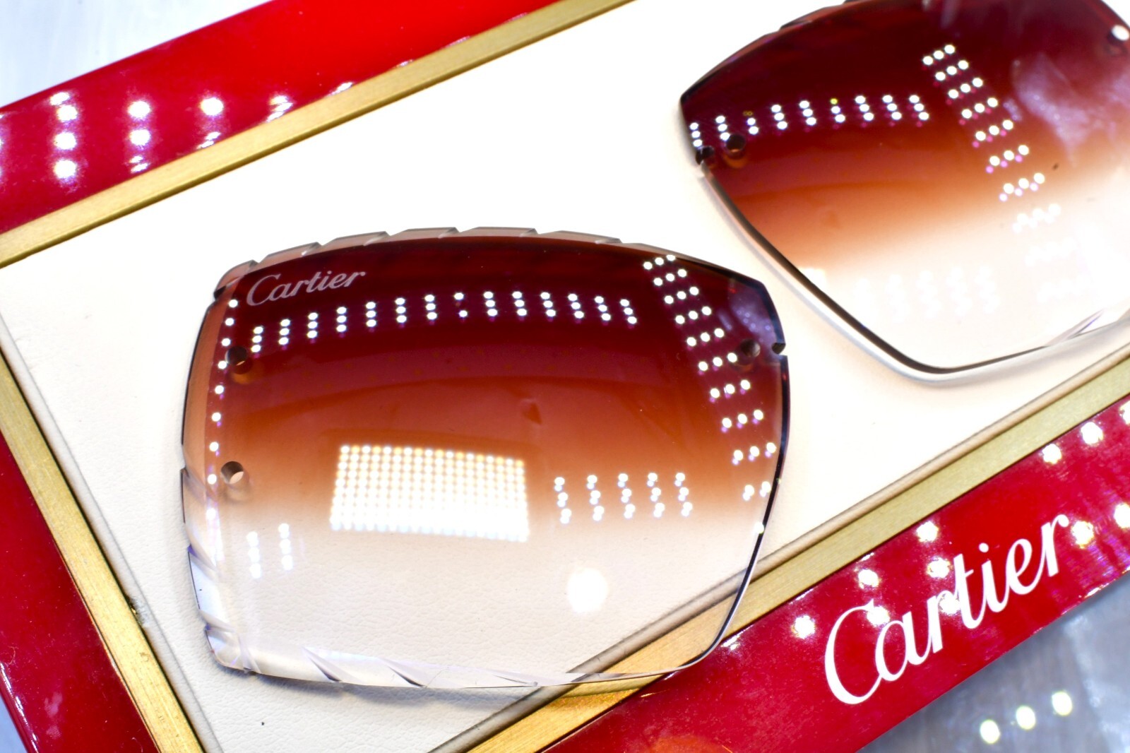 Cartier big c diamond cut lenses wood horn trivex Sunglasses ct0092o Chocolate