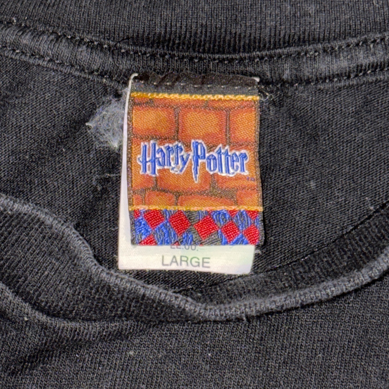 Vintage 2000 Harry Potter WB Store Large Promo Book Movie Shirt-CUT SLEEVES