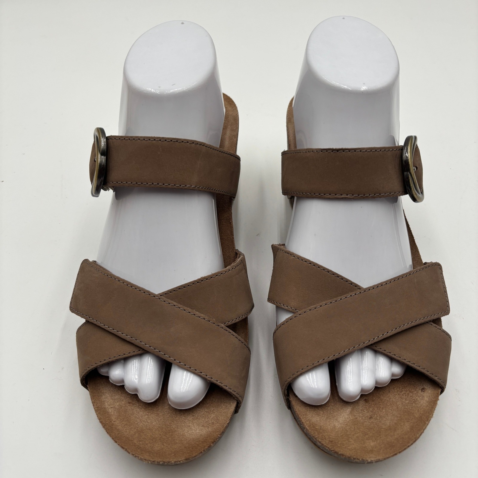 Womens Dansko Susie Wedge Sandals Size (9.5-10) Taupe Leather Comfort