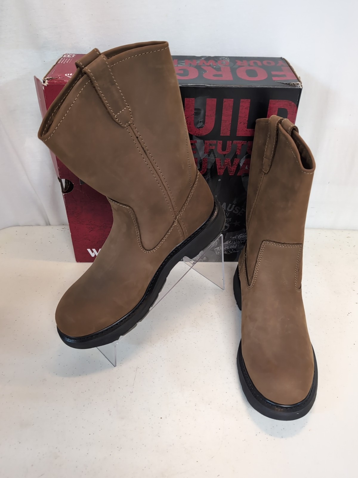 NEW Wolverine Wellington Work Boots Men’s SIZE 9.5 M Brown Leather NWT, IOB