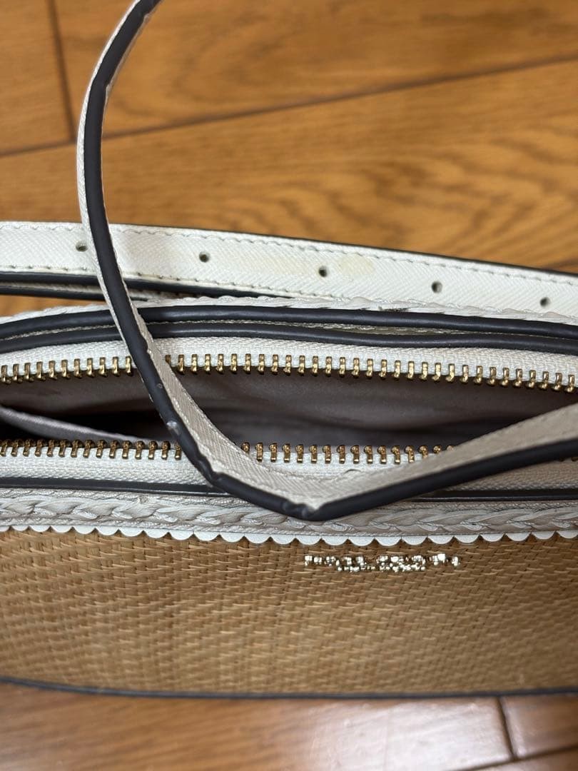 Kate Spade White Straw Crossbody Shoulder Bag Summer Authentic item from Japan