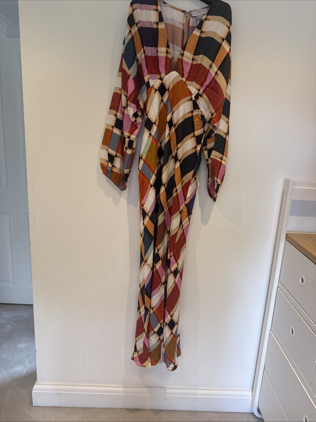 Never Fully Dressed Maxi Dress Size 8 Checked Pattern