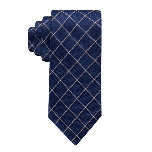 Tommy Hilfiger Mens Silk Classic Shadow Grid Tie Necktie 3 1/8″ $70 TL21100056