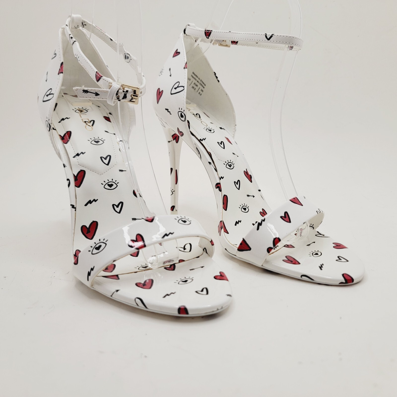 ALDO Brandii Milk Kiss Ankle Strap Sandals Heels Fun Wedding Sz 8