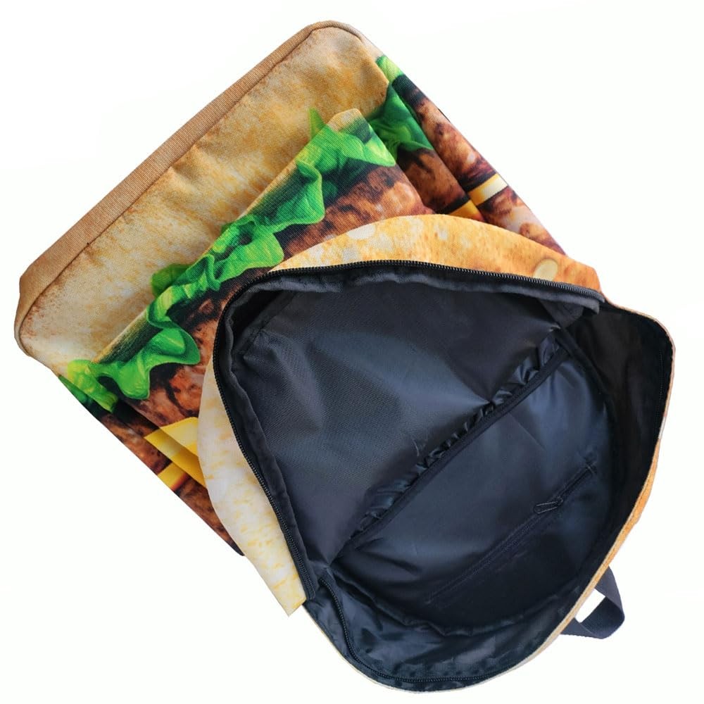 17.3 Inch School Backpack Middle School Kids Hamburger Laptop Book Bag