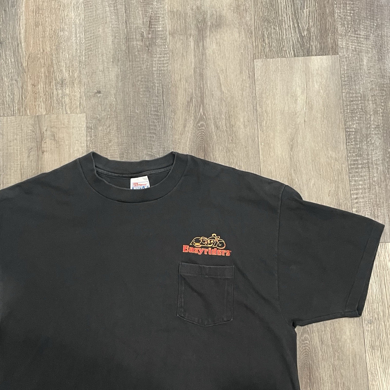 Easyriders Dallas Pocket T-Shirt Black Hanes Beefy 2XL 90s Biker Pre-Shrunk USA