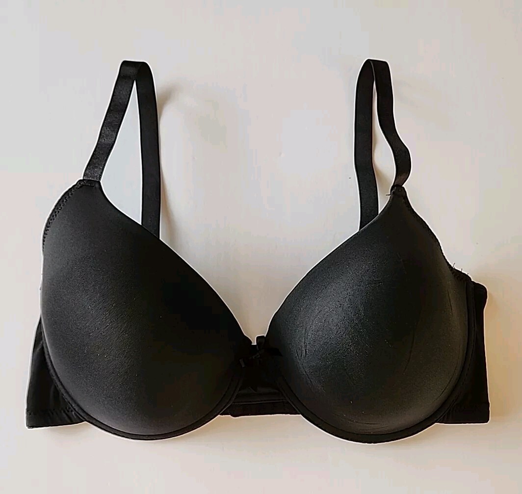Just Be Womens Black Underwire Bra Padded 38D Normal Strap