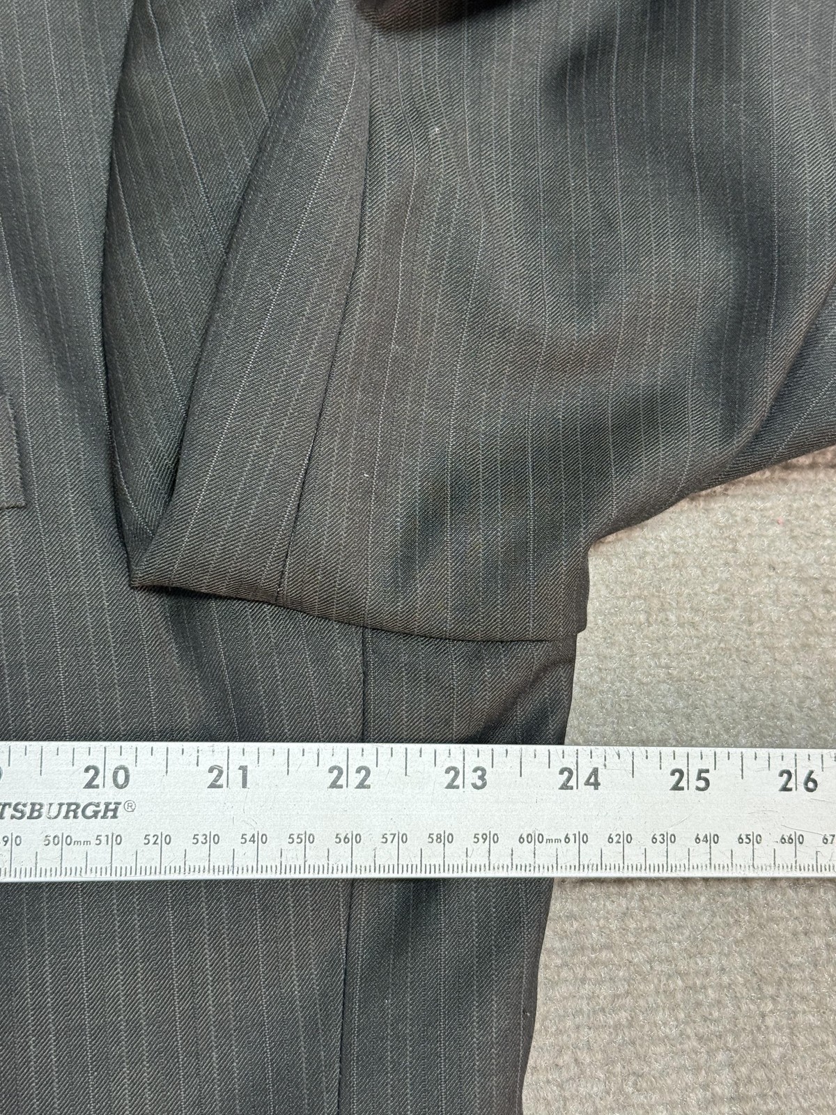 Visconti Blazer Suit Jacket Mens 46R Gray Pinstripe Super 140s Wool 3 Button