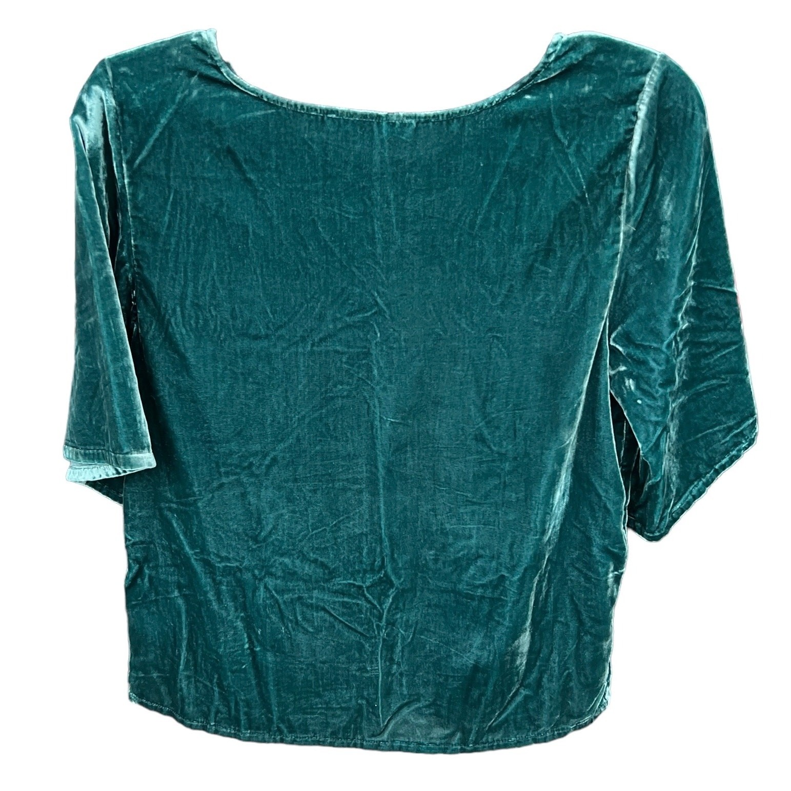 C15 Chelsea 28 Dark green crushed velvet Pullover top Event whimsy NWT Sz XS