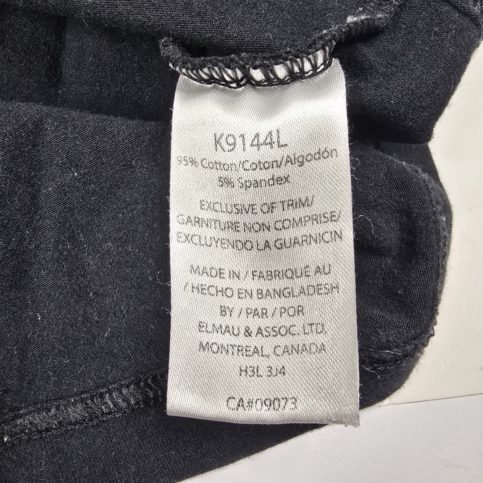 Kangol Long Sleeve T-Shirt Mens Black Logo Cotton Stretch Classic Fit Medium