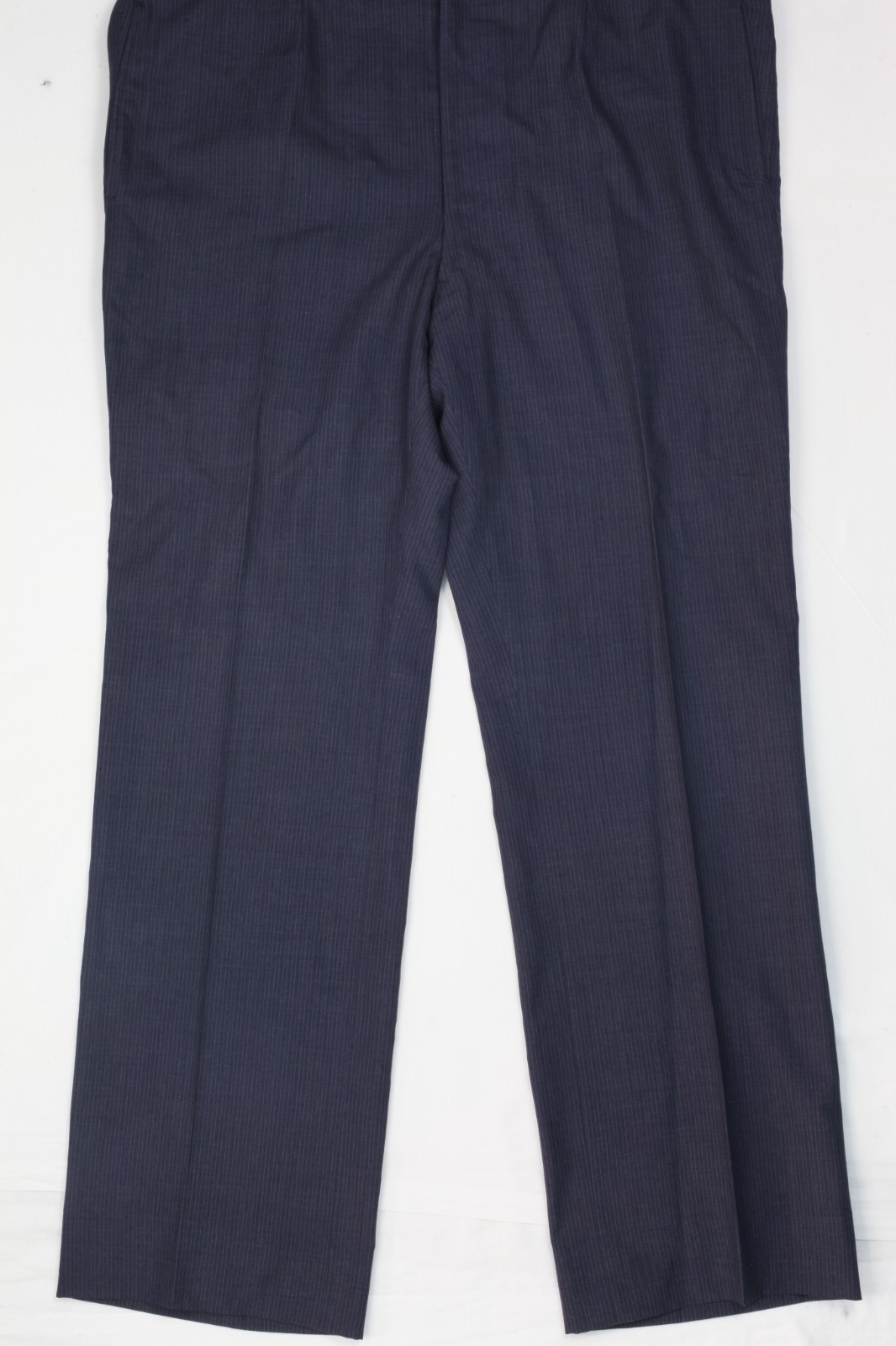 Vintage Oxxford Clothes Suit 44 38×33 Blue Striped Super Worsted Wool 1980s