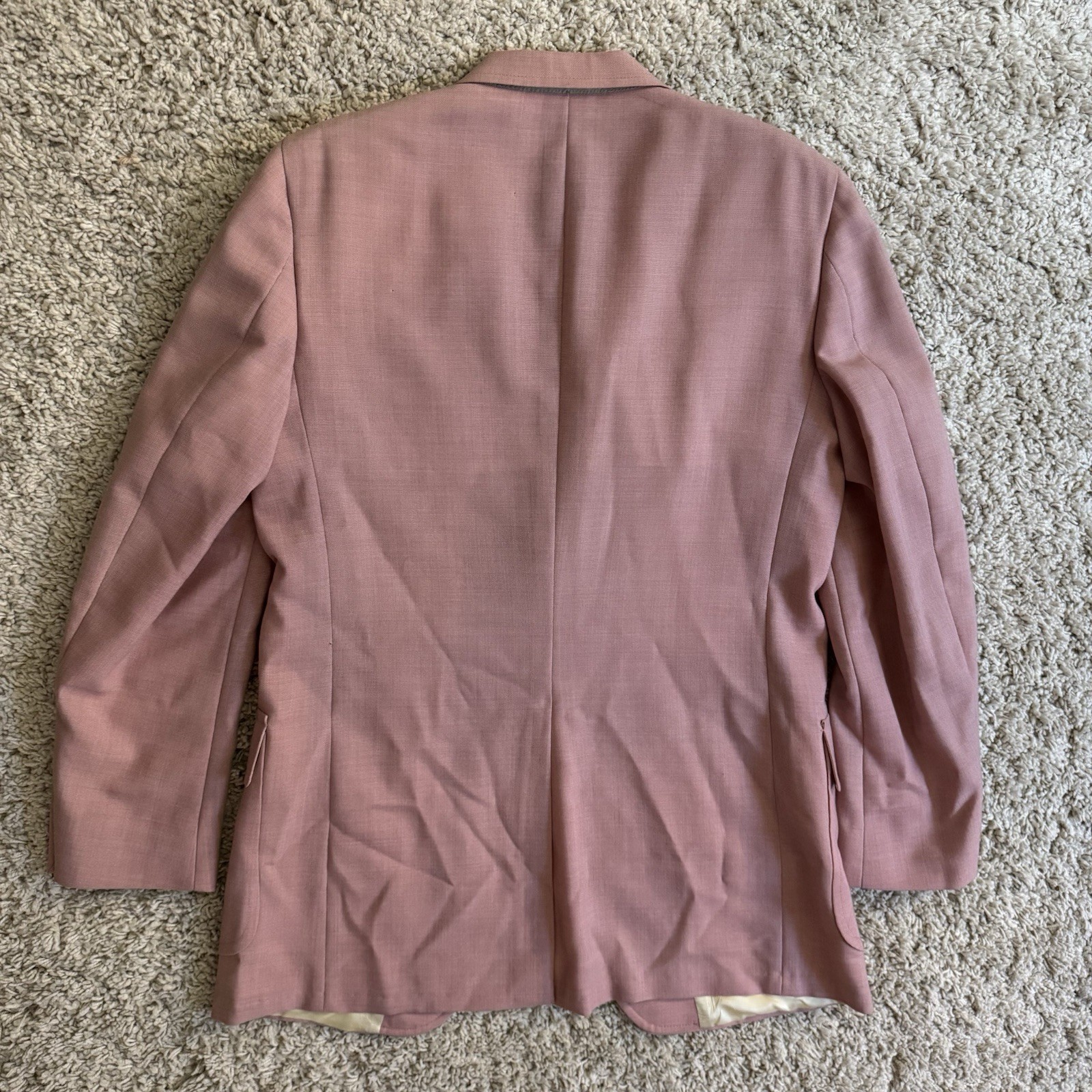 Vintage 60s 70s Mauve Pink Hopsack Summer Blazer 42R Palm Beach Jacket Sportcoat