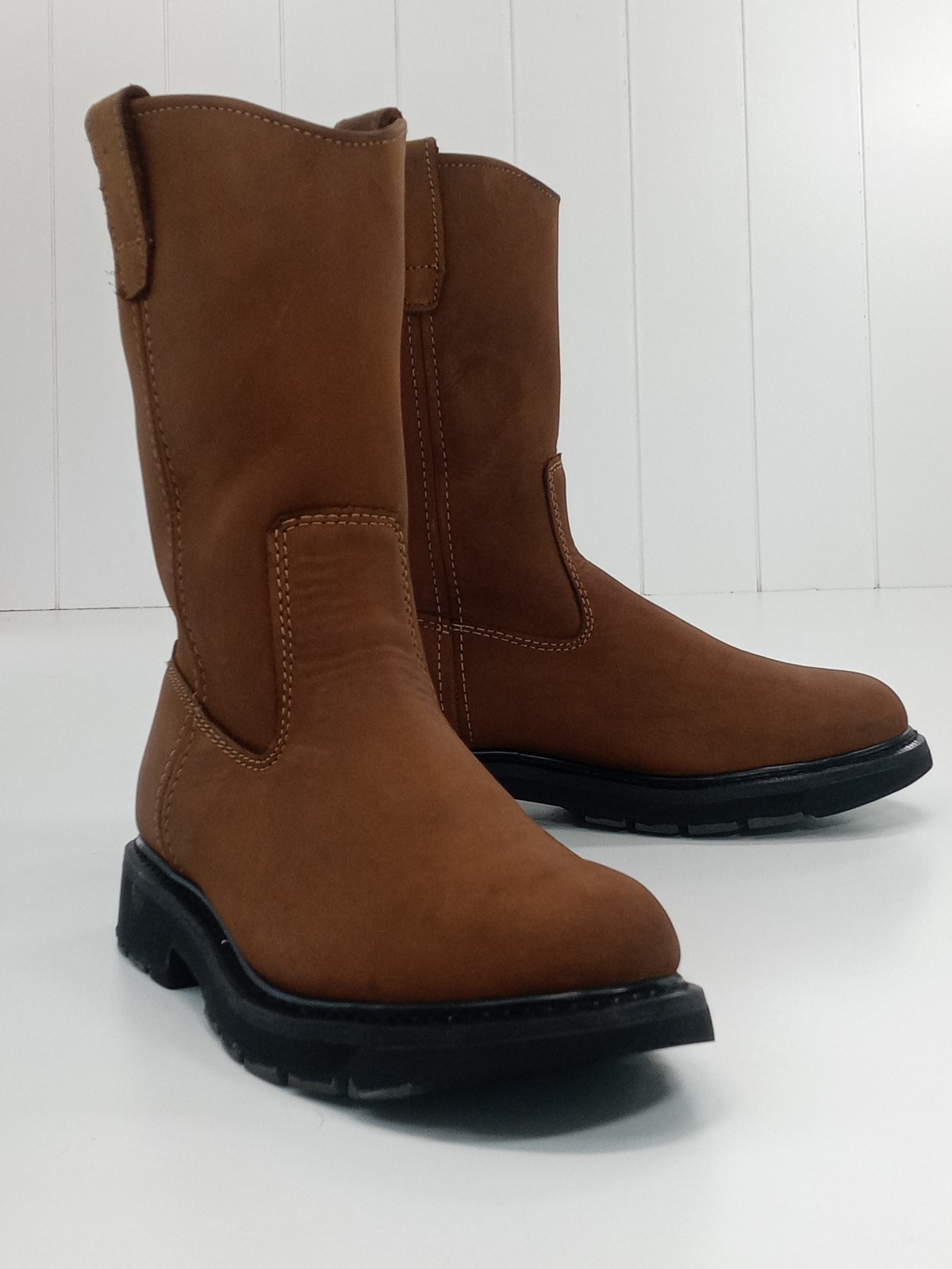 Wolverine Wellington Work Boots Men’s Brown Leather Slip On Size 9.5M