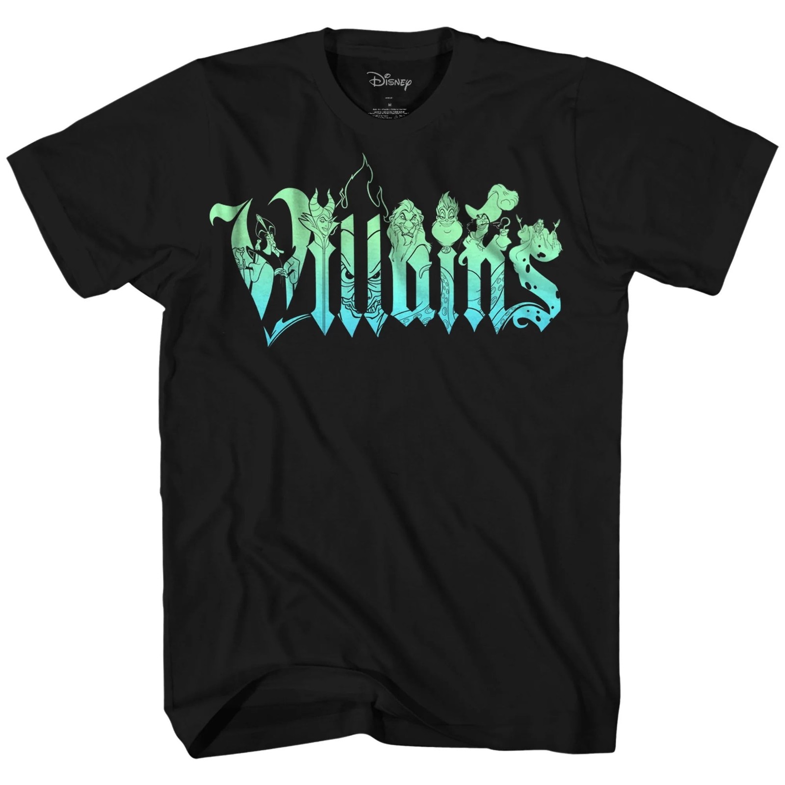 Disney Villains Black Graphic T-Shirt New