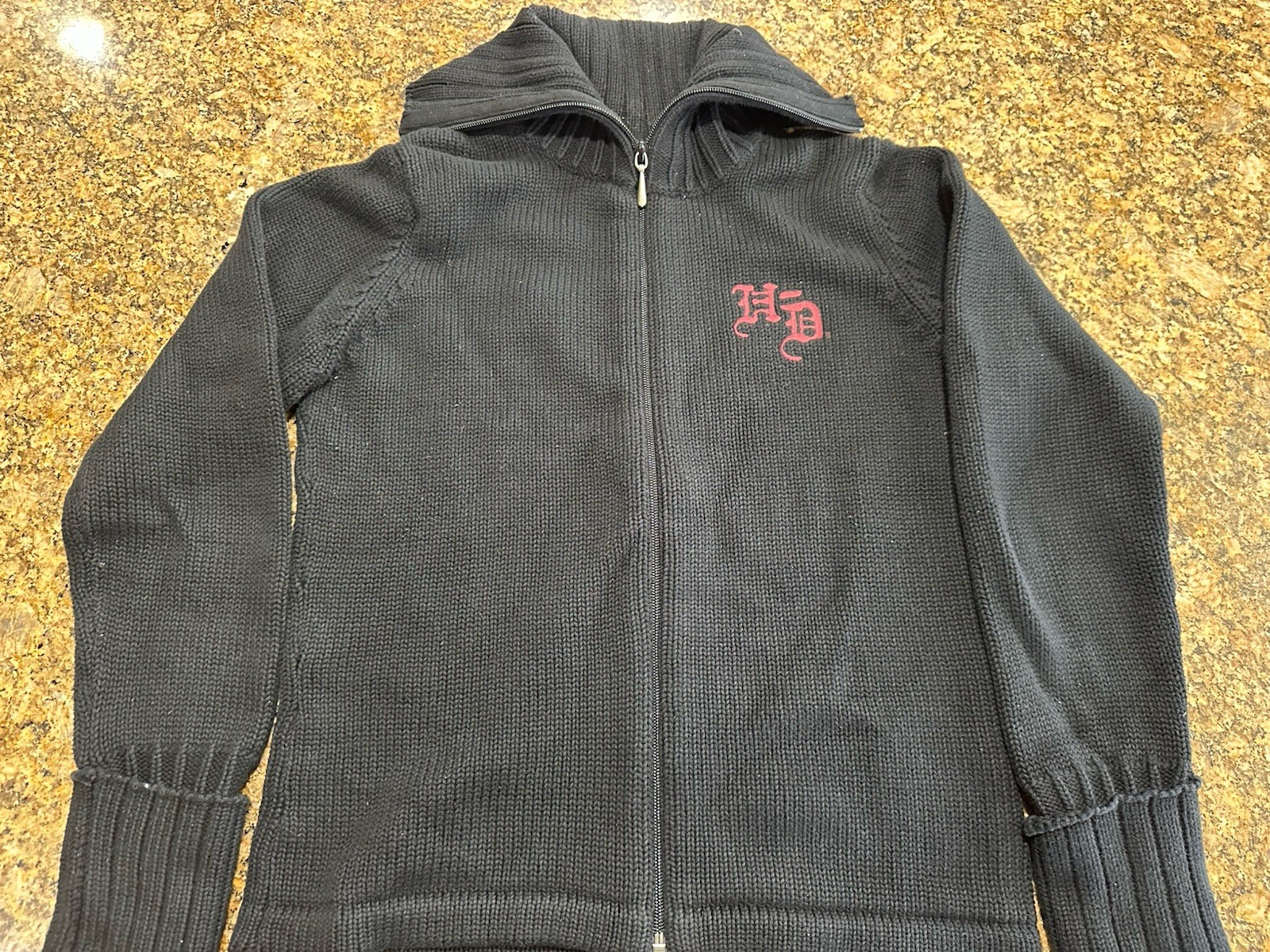Harley Davidson Knit Sweater Women’s Size Med. Black Embroidered *See Details*